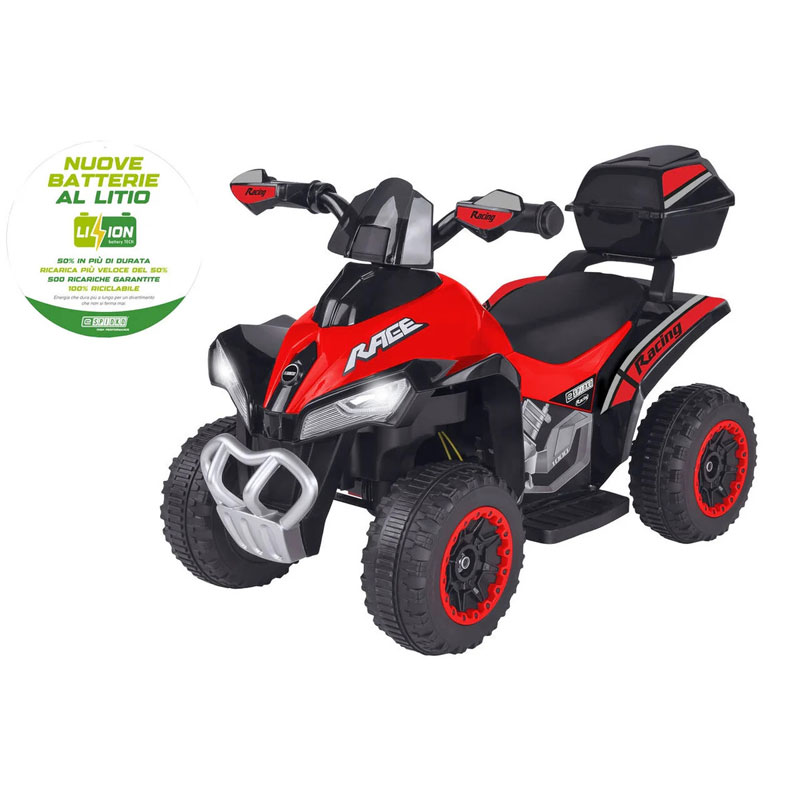pidko Ηλεκτροκίνητη Μηχανή Γουρούνα B/O QUAD 8.4V 4.5AH 1X15W MOTOR Red 42897