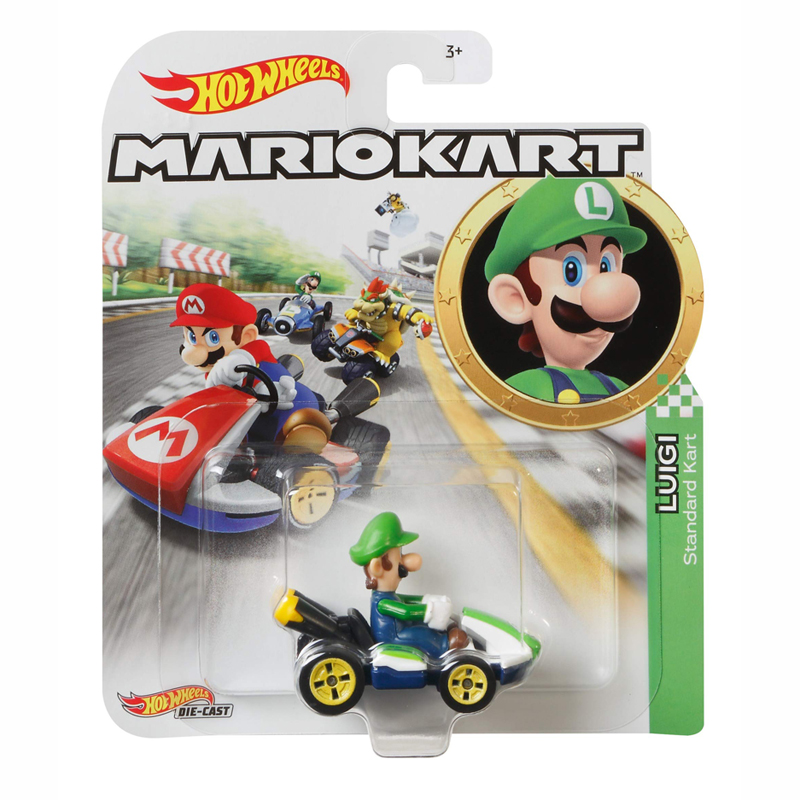 Mattel Hot Wheels Super Mario Kart Αυτοκινητάκι Luigi Standard Kart
