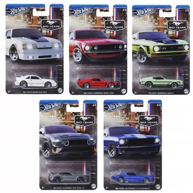 Mattel Hot Wheels Συλλεκτικά Αυτοκινητάκια 60 years Ford Mustang Silver Series Σετ των 5 (1-5)