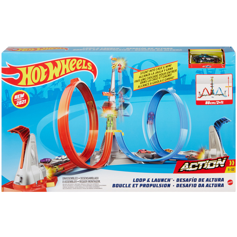 Mattel Hot Wheels Πίστα Διπλή Εκτόξευση & Λουπ GRW39