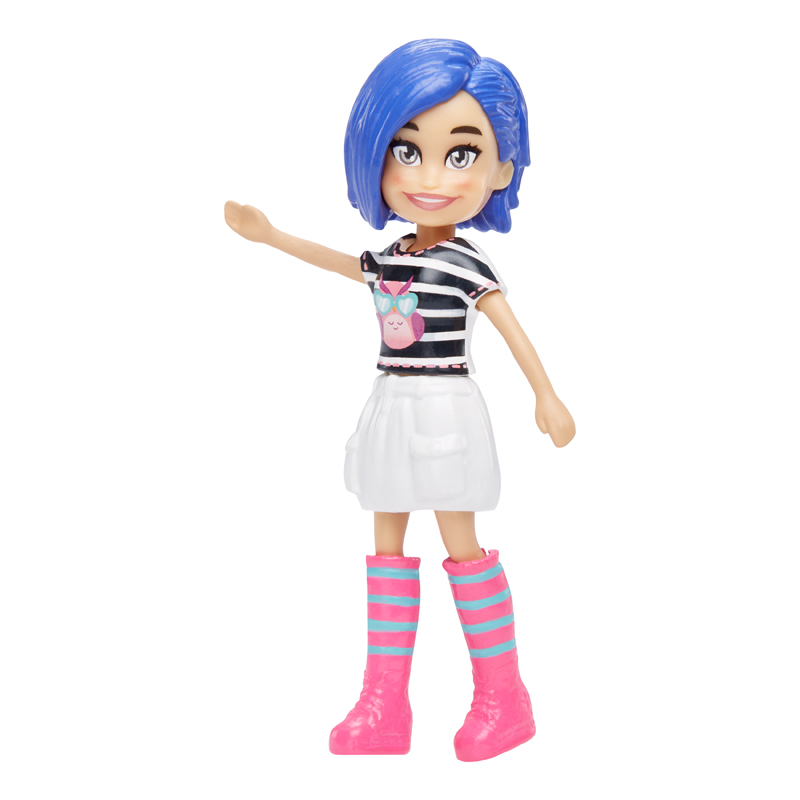 Mattel Polly Pocket Κούκλα 8,5cm με αξεσουάρ - Bella Bigowski ριγέ μπουζάκι-άσπρη φούστα
