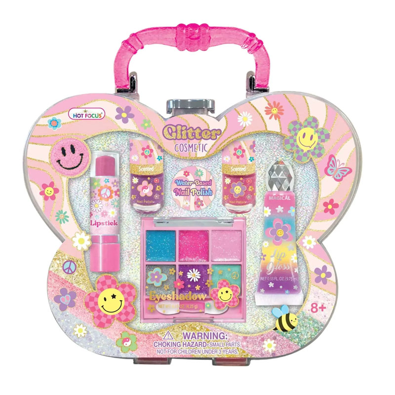 Hot Focus Glitter Floral Cosmetic Set HF068GF