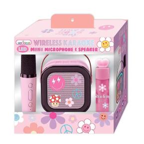 Hot Focus LED Wireless Karaoke Mini Microphone & Speaker Set HF607GO