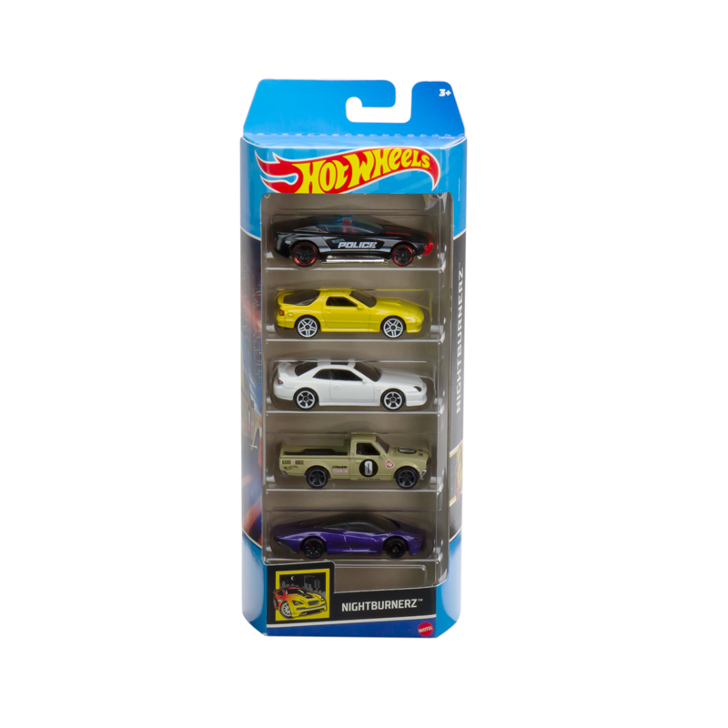 Mattel Hot Wheels Αυτοκινητάκια Σετ Των 5 Hot Wheels Nightburnerz