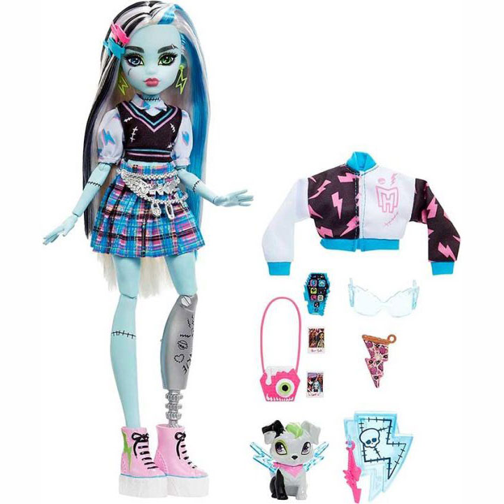 Mattel Κούκλα Monster High - Frankie Stein™ & Watzie Pet HHK53