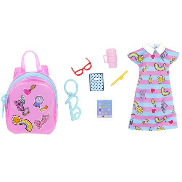 Mattel Barbie® Fashions Τσαντάκι & Μόδες Ριγέ Φόρεμα