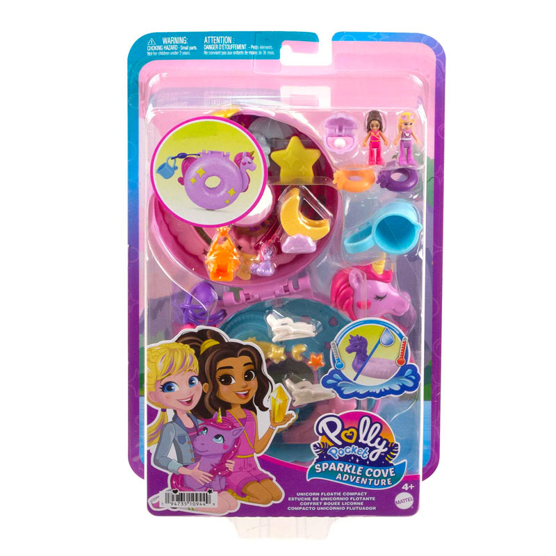 Mattel Polly Pocket Μίνι Ο Κόσμος της Polly Σετ Sparkle Cove Adventure Unicorn Floatie Compact