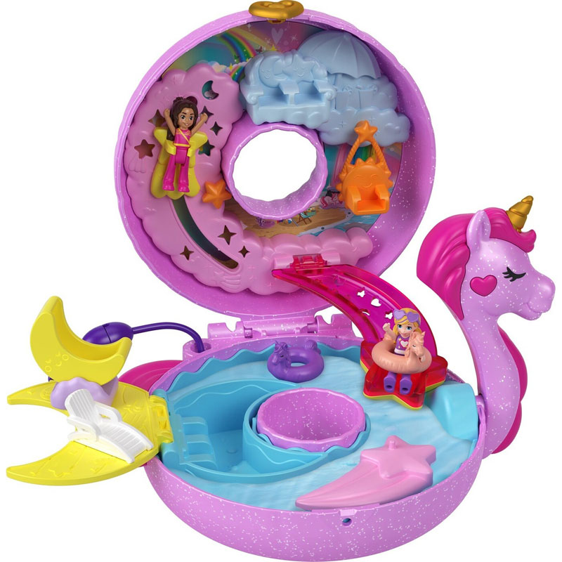 Mattel Polly Pocket Μίνι Ο Κόσμος της Polly Σετ Sparkle Cove Adventure Unicorn Floatie Compact