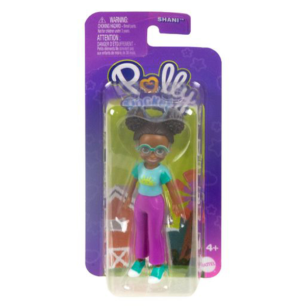 Mattel Polly Pocket Κούκλα με αξεσουάρ - Κούκλα Γαλάζια μπλούζα & φούξια παντελόνι