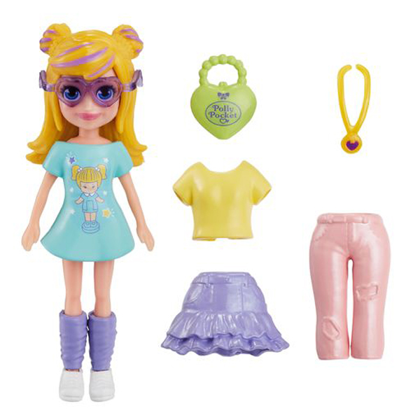 Mattel Polly Pocket - Νέα Κούκλα με μόδες Mini pack G Morning Fashion