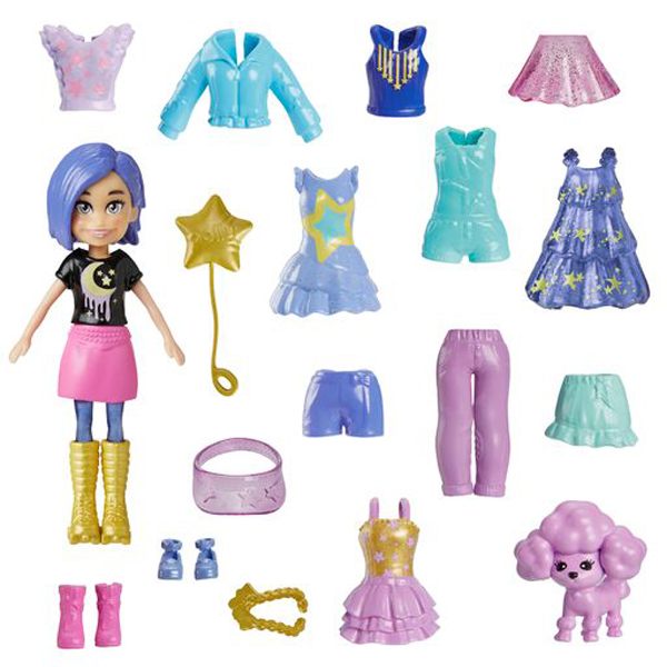 Mattel Polly Pocket - Νέα Κούκλα με μόδες μεσαίο pack Party Time