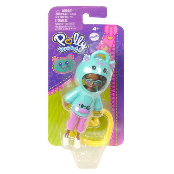 Mattel Polly Pocket Κούκλα με φουτεράκι Γατάκι