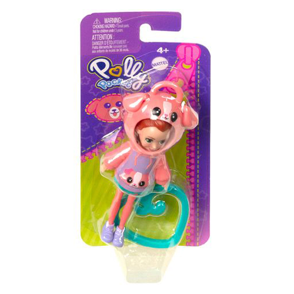 Mattel Polly Pocket Κούκλα με φουτεράκι Σκυλάκι