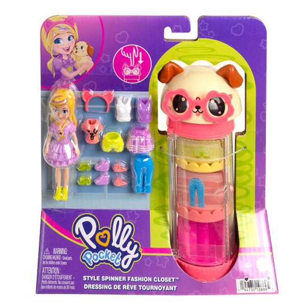 Mattel Polly Pocket - Κούκλα 7cm με μόδες σε κύλινδρο Dog