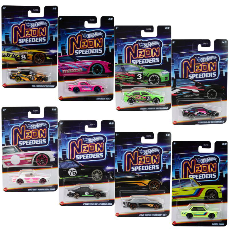 Mattel Hot Wheels Αυτοκινητάκια Neon Speeders E Σετ των 8 HLH72
