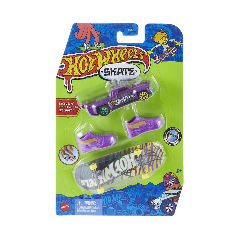 Mattel Hot Wheels Skate, Παπούτσια & Αυτοκινητάκι Feline Risky & Solid Musscle