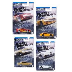 Mattel Hot Wheels Αυτοκινητάκια Ταινίες Fast & Furious Silver Series - Σετ των 4