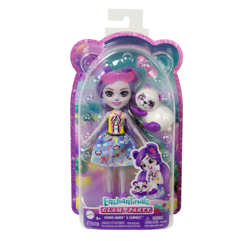 Mattel Enchantimals™ N Glam Party-Κούκλα & Ζωάκι Φιλαράκι-Pemma Panda & Clamber