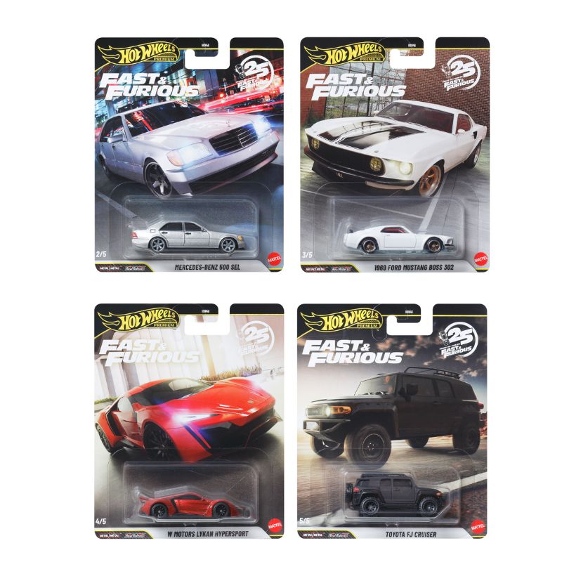 Mattel Hot Wheels Συλλεκτικά Αυτοκινητάκια Fast & Furious N 25th Anniversary Premium Σετ των 4 (2-5)