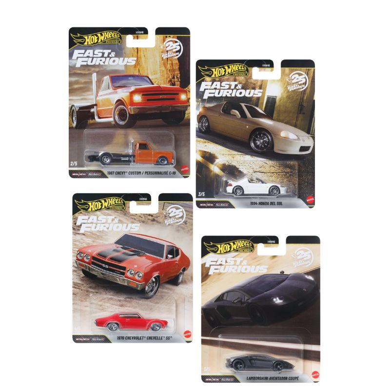 Mattel Hot Wheels Συλλεκτικά Αυτοκινητάκια Fast & Furious P 25th Anniversary Premium Σετ των 4 (2-4)