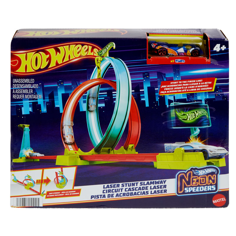 Mattel Hot Wheels Πίστα Neon Speeders Laser Stunt Slamway Track Set HPC05