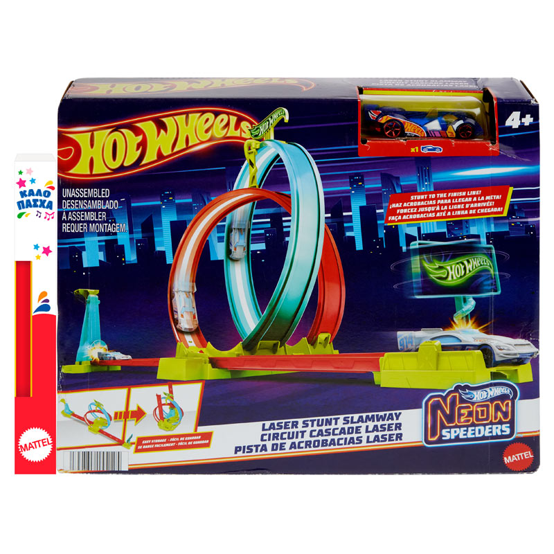 Mattel Hot Wheels Πίστα Neon Speeders Laser Stunt Slamway Track Set HPC05
