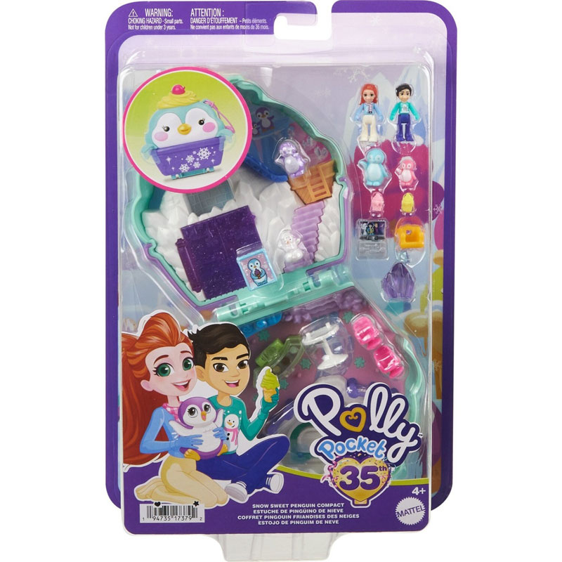 Mattel Polly Pocket Μίνι Ο Κόσμος της Polly Σετ Snow Sweet Penguin Compact