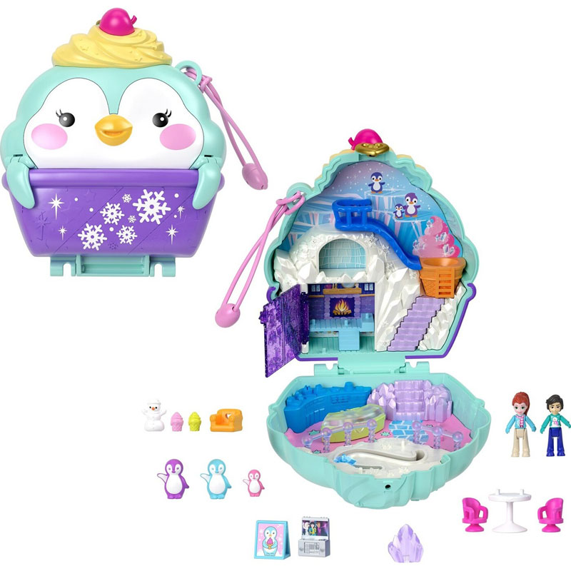 Mattel Polly Pocket Μίνι Ο Κόσμος της Polly Σετ Snow Sweet Penguin Compact