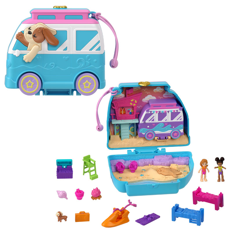 Mattel Polly Pocket Μίνι Ο Κόσμος της Polly Σετ Seaside Puppy Ride Compact