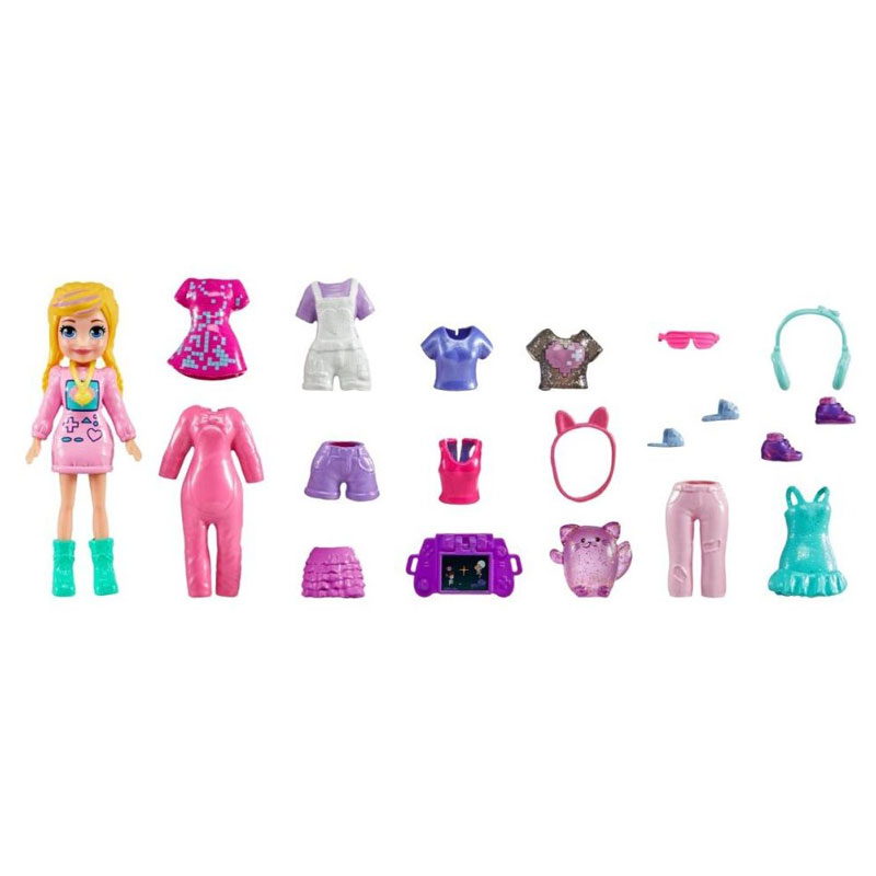 Mattel Polly Pocket G - Νέα Κούκλα με μόδες μεσαίο pack Gaming