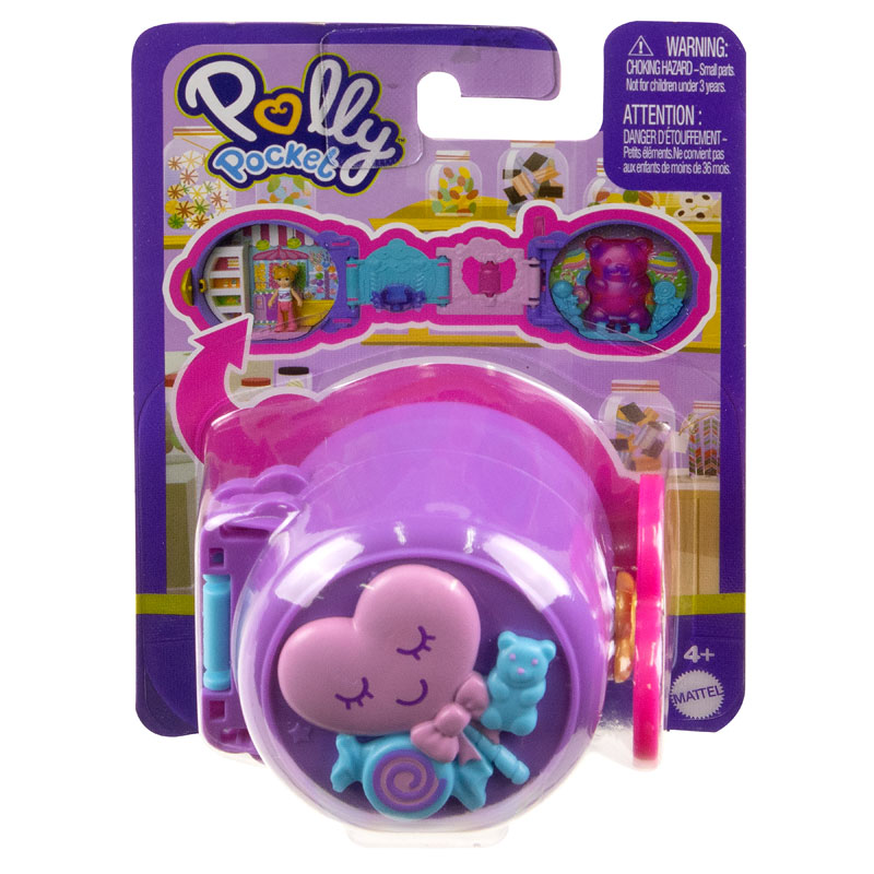 Mattel Polly Pocket On The Go Fun Purple - Heart Candy