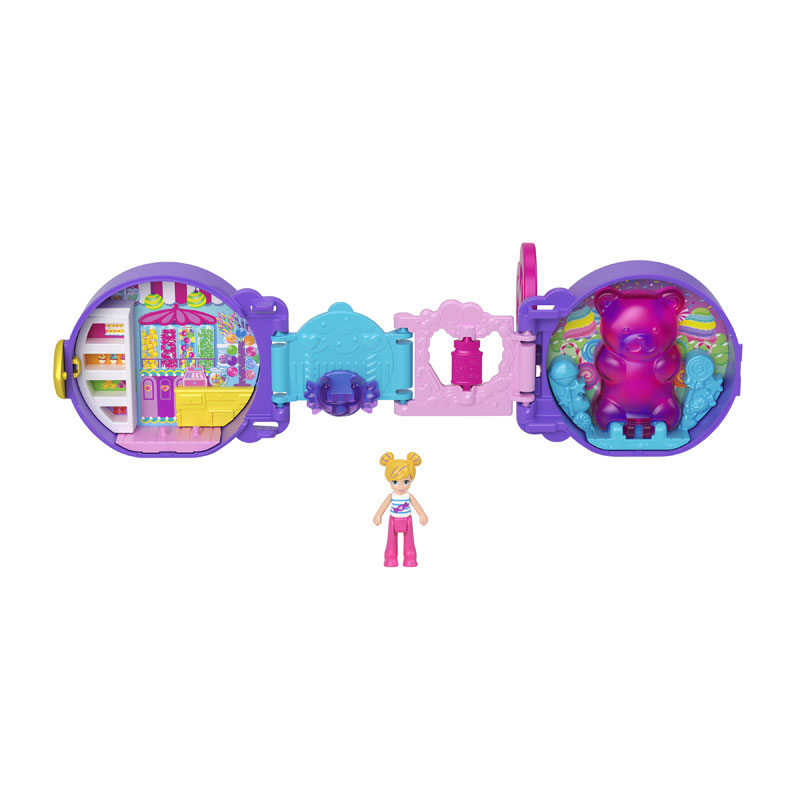 Mattel Polly Pocket On The Go Fun Purple - Heart Candy