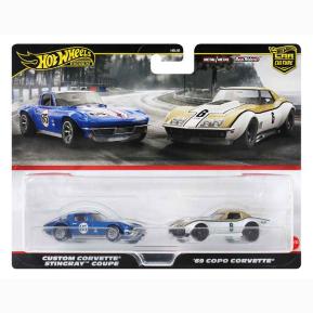 Mattel Hot Wheels Premium Αυτοκινητάκια Σετ των 2-Custom Corvette Stingray Coupe & '69 Copo Corvette