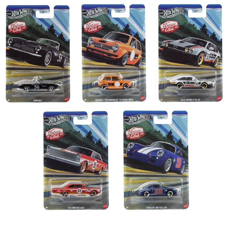 Mattel Hot Wheels Αυτοκινητάκια J - Silver Series Vintage Club 1968 Σετ των 5 (1-5)