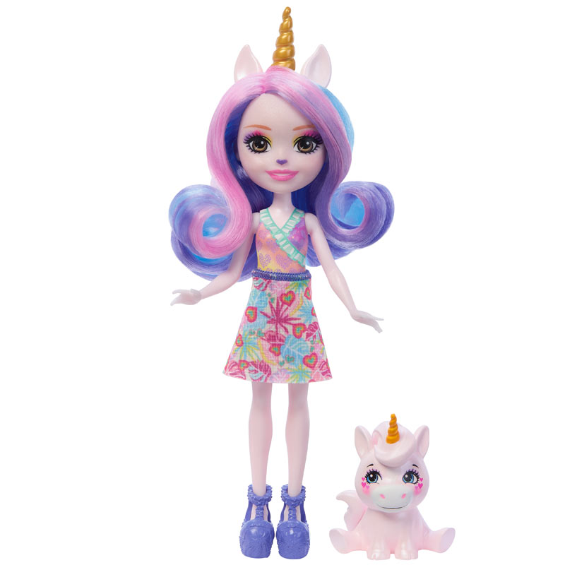 Mattel Enchantimals™ N Glam Party-Κούκλα & Ζωάκι Φιλαράκι-Ulia Unicorn & Pacifica