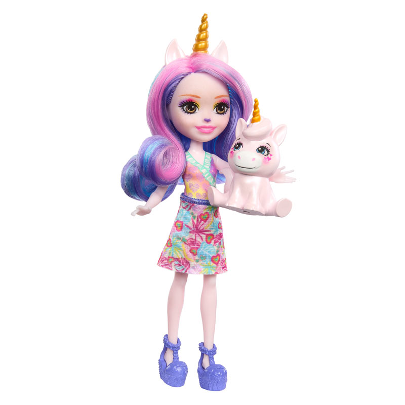 Mattel Enchantimals™ N Glam Party-Κούκλα & Ζωάκι Φιλαράκι-Ulia Unicorn & Pacifica