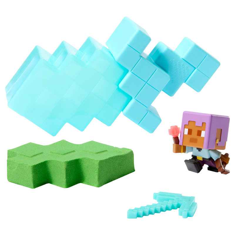 Mattel Minecraft Μίνι Φιγούρες Εξόρηξης 5cm - Φιγούρα Έκπληξη Γαλάζιο