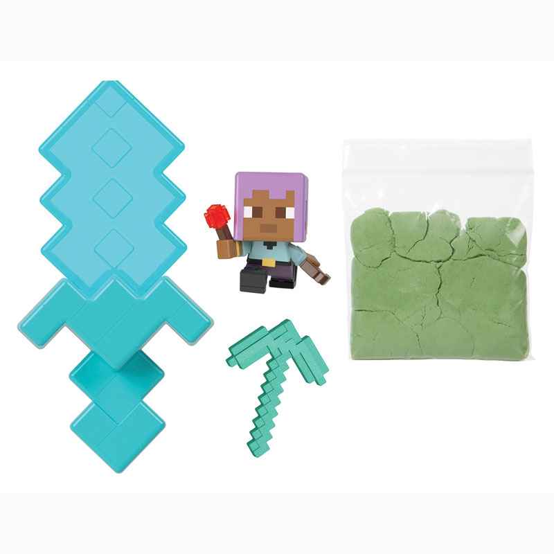 Mattel Minecraft Μίνι Φιγούρες Εξόρηξης 5cm - Φιγούρα Έκπληξη Γαλάζιο