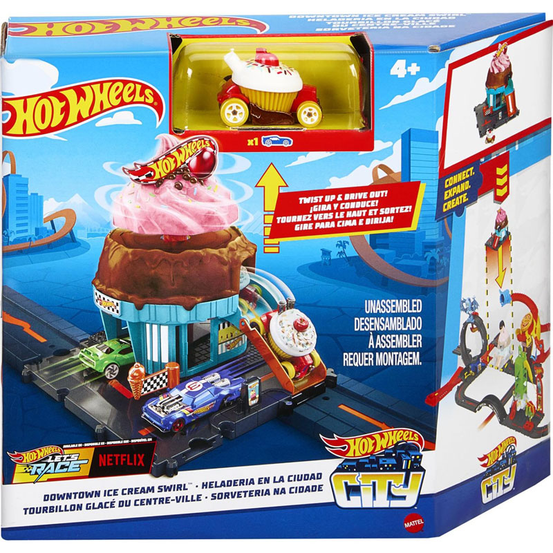 Mattel Hot Wheels Πίστες City Downtown Ice Cream Swirl