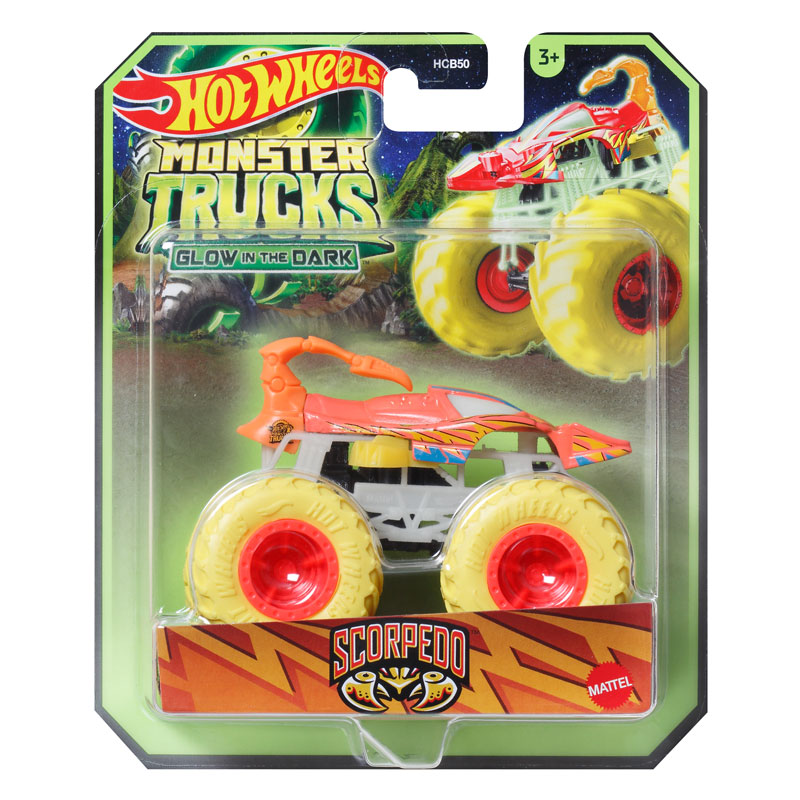 Mattel Hot Wheels Metal Monster Truck P - Glow in The Dark Scorpedo