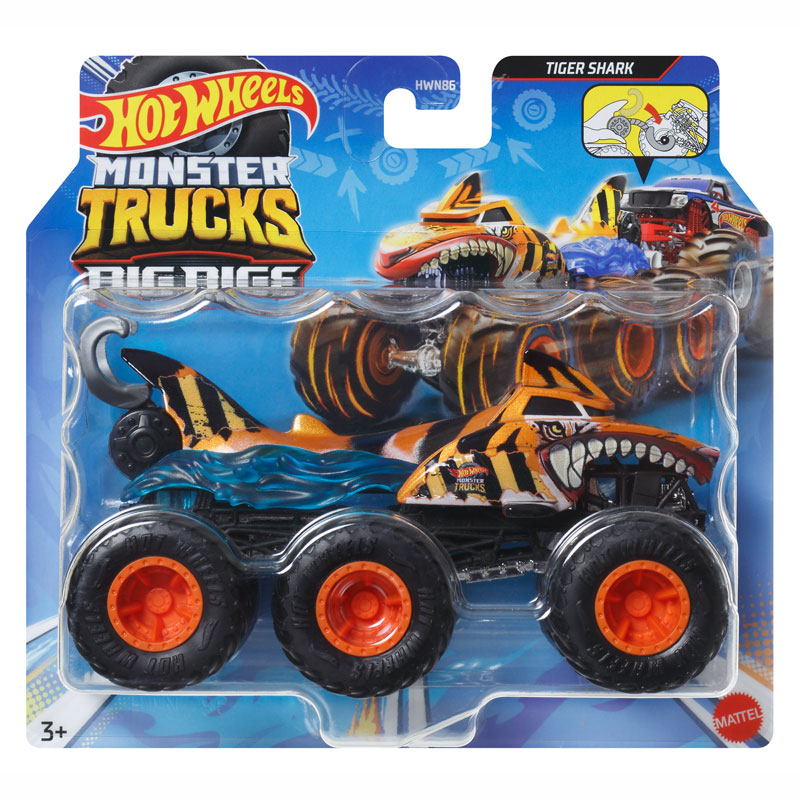 Mattel Hot Wheels Νταλίκα Monster Trucks 1:64 H Tiger Shark