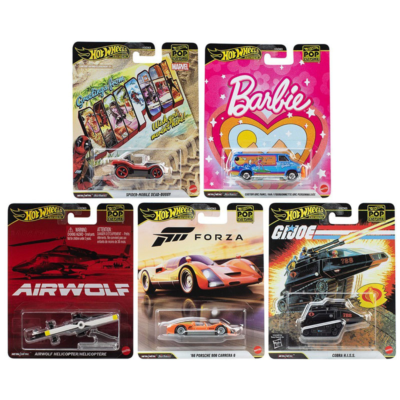 Mattel Hot Wheels Premium Αυτοκινητάκια Q - Συλλεκτικά Pop Culture Σετ των 5