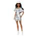 Mattel Barbie Fashionistas Doll A Sparkly Silver Dress #239