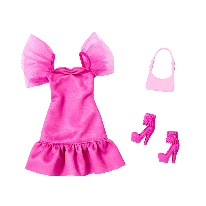 Mattel Barbie Βραδινά Σύνολα Φόρεμα Φούξια με αξεσουάρ