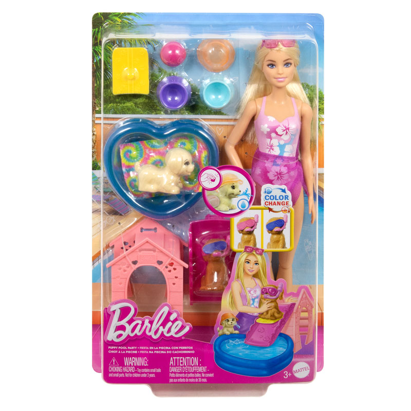 Mattel Barbie Pool Party με Κουταβάκια JBF35