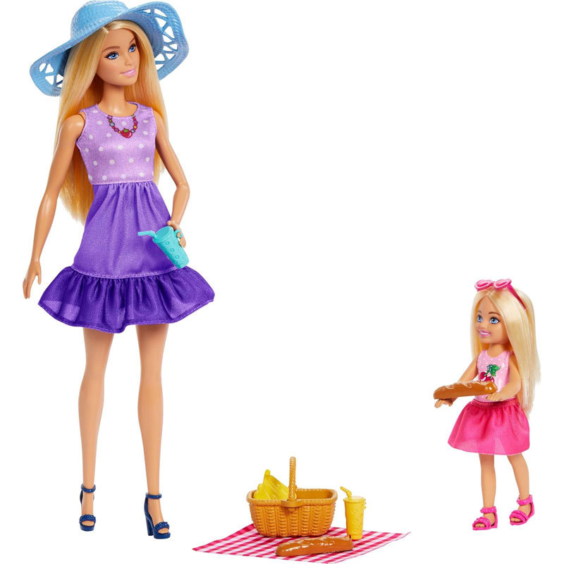 Mattel Barbie Family & Friends Playset Picnic-Themed Barbie & Chelsea JBF43
