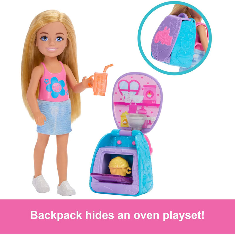 Mattel Barbie Family & Friends Club Chelsea Cupcake Baking Backpack JBF46