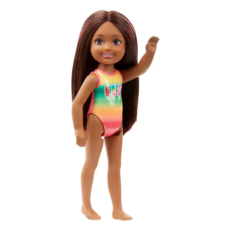 Mattel Barbie Τσέλσι & Φίλες Beach Doll 15cm Ice Block Swim Suit