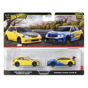 Mattel Hot Wheels Premium Αυτοκινητάκια Σετ R - '99 Honda Civic Type-R (EK9) & Honda Civic Type-R