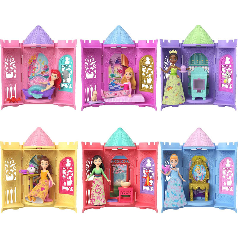 Mattel Disney Princess Μίνι κούκλες Παραμυθένιος Πύργος Έκπληξη - Σχέδια JBL46